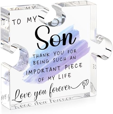Acrylic Puzzle Plaque - Warm Words for My Son - Mom & Dad's Gift for