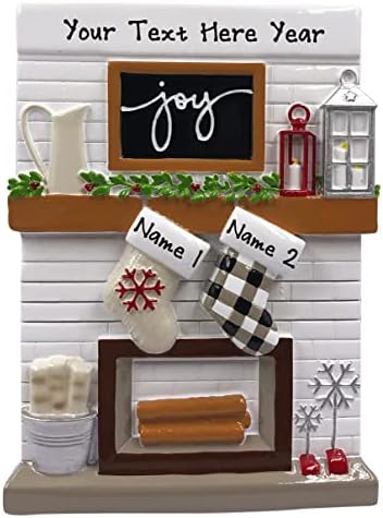 Fireplace Mantle Family Personalized Christmas Ornament 2025