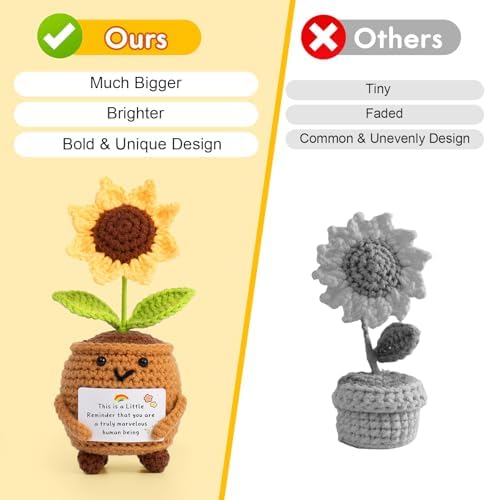 Employee Appreciation Gifts for Coworkers, Crochet Sunflower Thank You