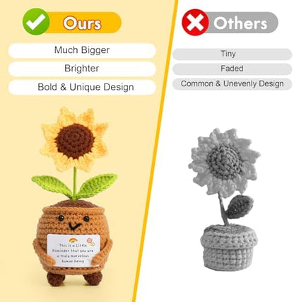 Employee Appreciation Gifts for Coworkers, Crochet Sunflower Thank You