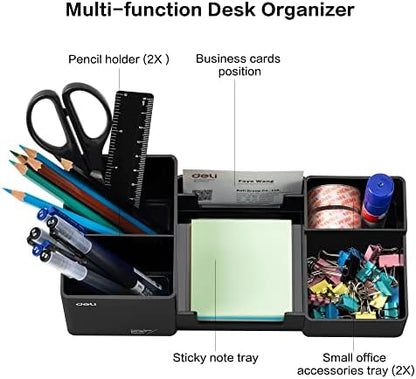 deli Desk Organizer, Plastic Desktop Organizer with Pencil Holder and
