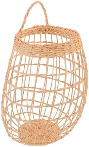 Wall Hanging Storage Basket, Willow Grass Woven Organizer for Mail