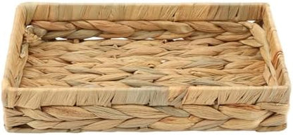 10 Inch Rattan Woven Bathroom Vanity Tray, Decorative Storage Tray