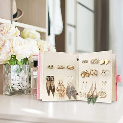 Fangoo Earring Organizer Book Design Earring Holder Travel Jewelry