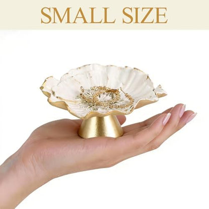 NIKKY HOME Vintage Flower Ring Holder Jewelry Tray, Small Trinket Dish