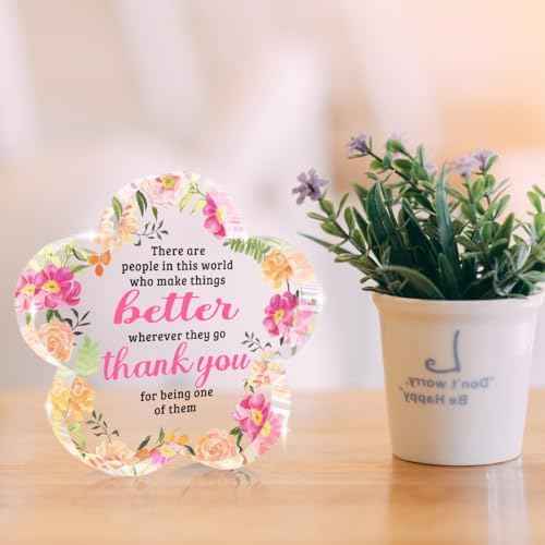 Thank You Gifts, Affirmations Flower Shape Acrylic Sign
