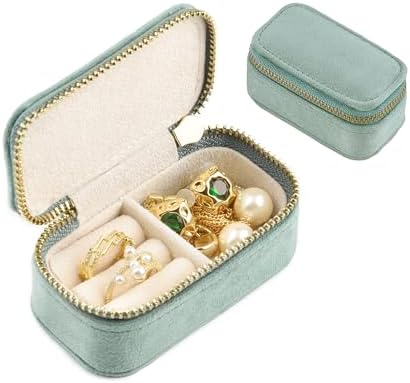 TAIMY Mini Jewelry Travel Case, Velvet Small Travel Jewelry Box