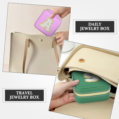 Initial Travel Jewelry Box Case Organizer, Teen Girls Gifts, Small