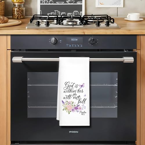 DYJYBMY God is Within Her Will She Not Fall Religious Kitchen Towel