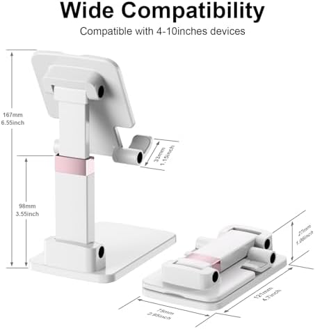 Phone Stand for Desk Cellphone Holder Height Angle Adjustable Stands