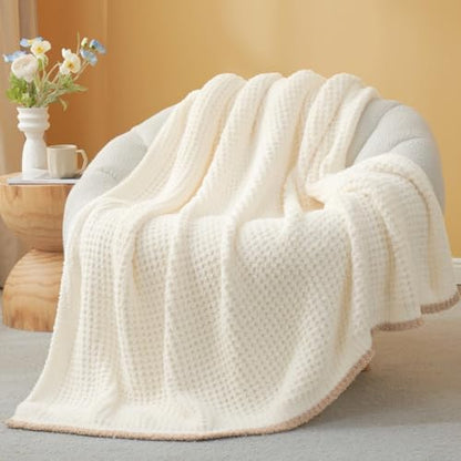 Snuggle Sac Ultra Soft Waffle Throw Blanket for Couch Bed Sofa 50x60