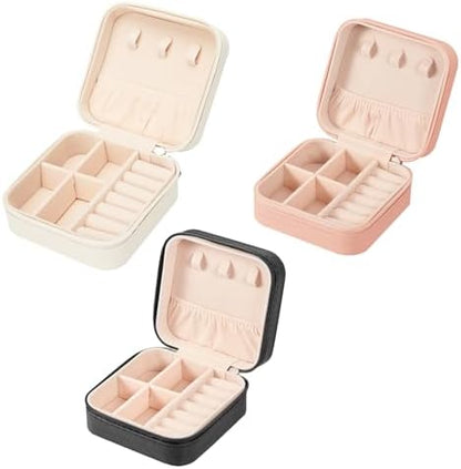LETURE 3 Pieces Small Jewelry Box Organizer for Women Travel, Portable