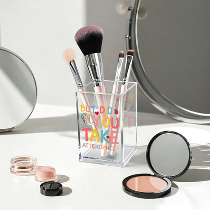 Funny Teacher Acrylic Pencil Holder for Desk, Teacher Appreciation