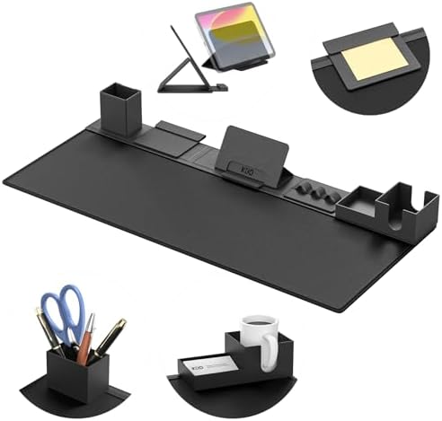 KDD Desk Pad Mat Set, 6 in 1 Mouse Mat with Magnetic Desktop Storage