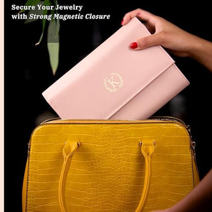 Personalized Initial Travel Jewelry Case - Monogram Custom Gifts For
