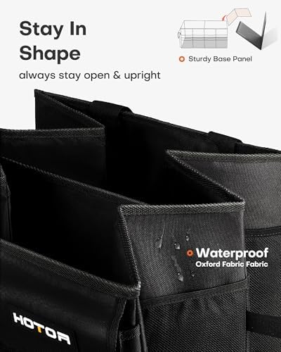 HOTOR Trunk Organizer - Foldable Car Organizer for SUVs & Sedans