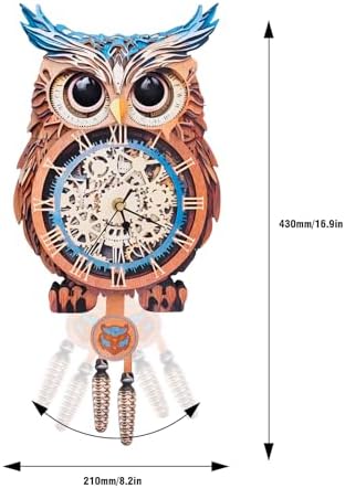 KAAYEE 3D Puzzles for Adults Owl Clock Bird Wooden Puzzle DIY Craft