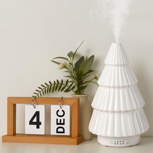 Rossesay Christmas Essential Oil Diffuser, Ceramic Christmas Tree