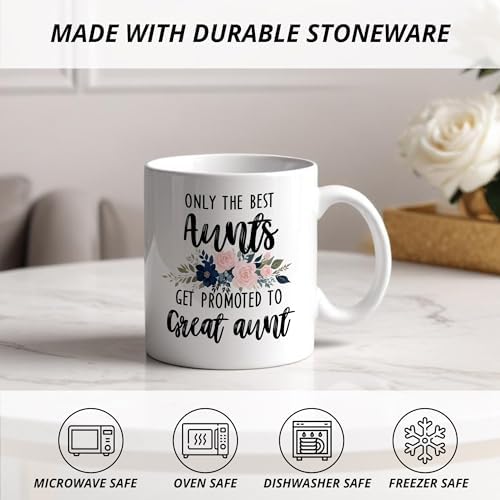 Promoted to Great Aunt Mug, Great Aunt Coffee Cups Ceramic, Great Aunt