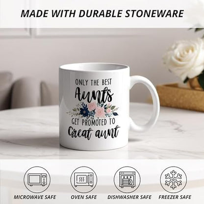 Promoted to Great Aunt Mug, Great Aunt Coffee Cups Ceramic, Great Aunt