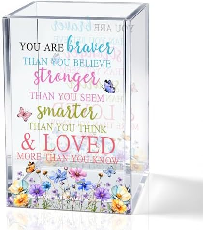 You are Braver Than You Believe Acrylic Pencil Pen Holder Cup