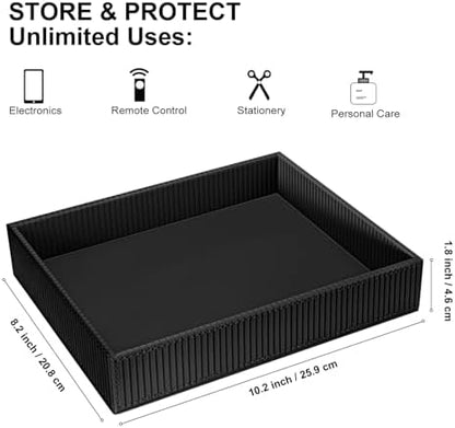 SITHON Valet Tray Desk Organizer PU Leather Catchall