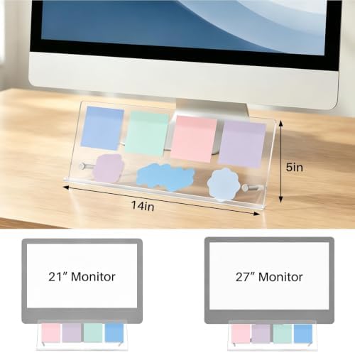 Monitor Memo Board Holder 14"x5",Office Organization Memo Holders
