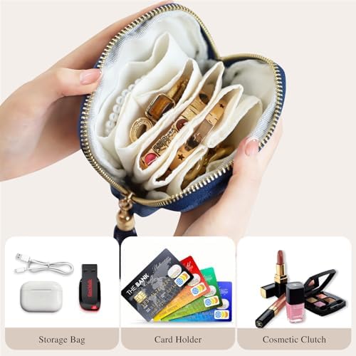 Stratalife Small Travel Jewelry Case, Velvet Storgae Pouch