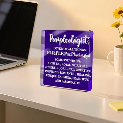 Purple Gifts for Women Bestie, Purple Office Desk Accessories Acrylic