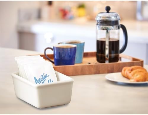 HIC Kitchen Sugar Packet Holder, Fine Porcelain, For Serving Sugar And