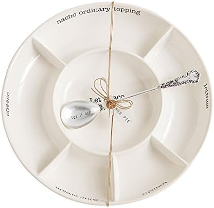 Mud Pie Taco bar Condiment Serving Platter, White