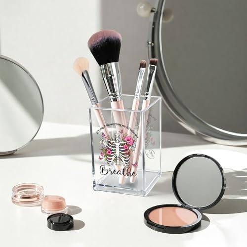 It's Okay Only Breathe Acrylic Cosmetic Pencil Pen Holder Cup