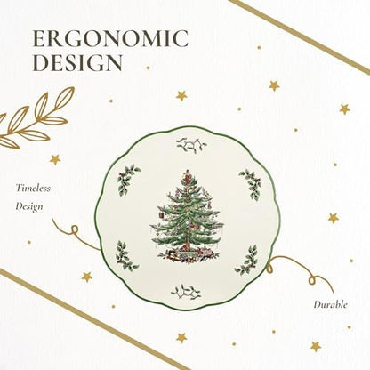 Spode Christmas Tree Round Trivet - 9" Heat Resistant Trivet for Hot