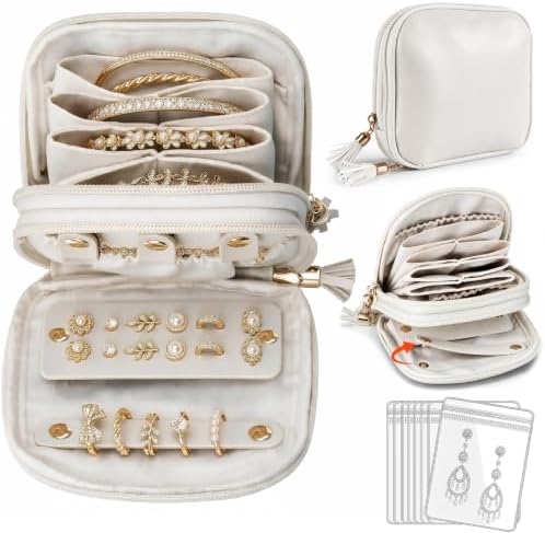 Travel Jewelry Case, 2-Layer Small Jewelry Bag, Organizer Pouch