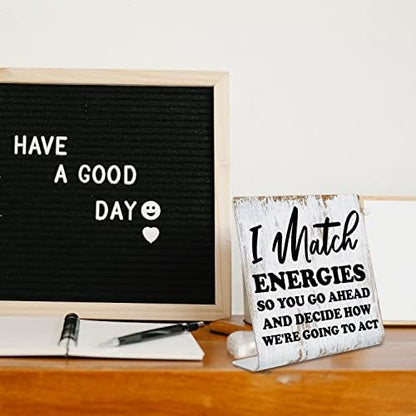 Funny Desk Signs for Women Men Office, Work Humor Decor Cubicle
