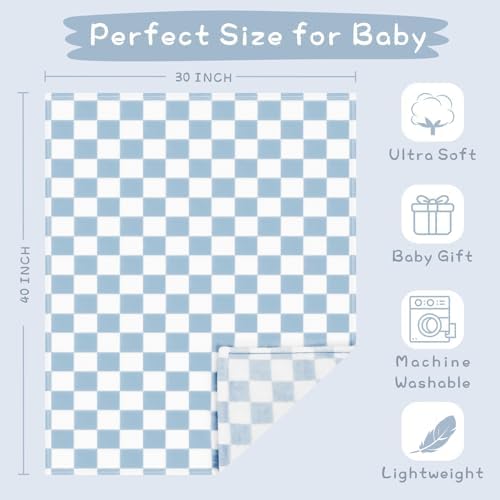 Yurhap Checkered Baby Blanket Fleece Baby Blankets for Boys, Ultra