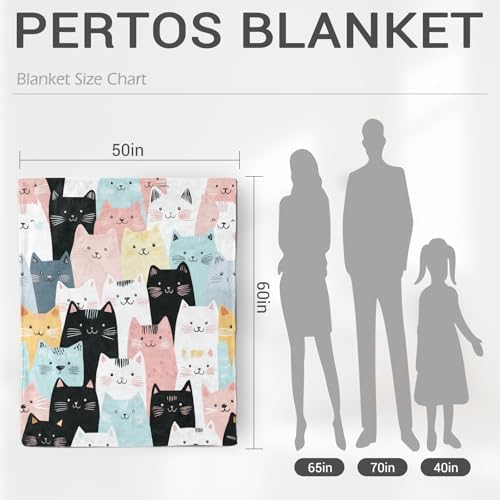 Jekeno Cat Throw Blanket Gifts for Kids Teen Adult 50"x60"