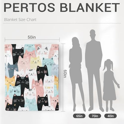 Jekeno Cat Throw Blanket Gifts for Kids Teen Adult 50"x60"