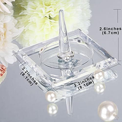 H&D HYALINE & DORA Crystal Glass Ring Holder Dish for Jewelry