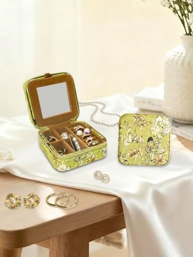 Small Travel Jewelry Box for Women - Mini Jewellery Organizer with