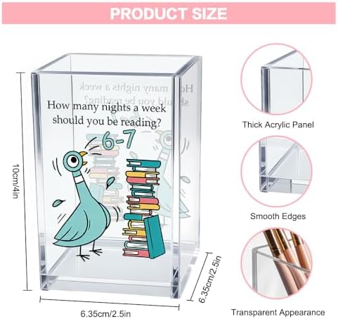 Reading Humor Acrylic Pen Holder for Desk, Teacher Appreciation & End