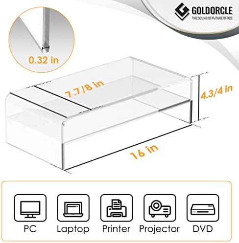 Acrylic Monitor Stand Riser Clear Computer Monitor Stand (Big)