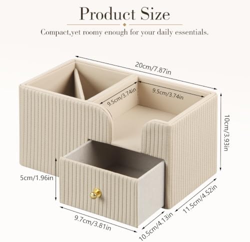 Desk Organizer with Drawer,Pencil Pen Holder for Desk,Sticky Note