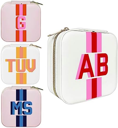 Personalized Initial Travel Jewelry Case, Custom Monogram Bridesmaid