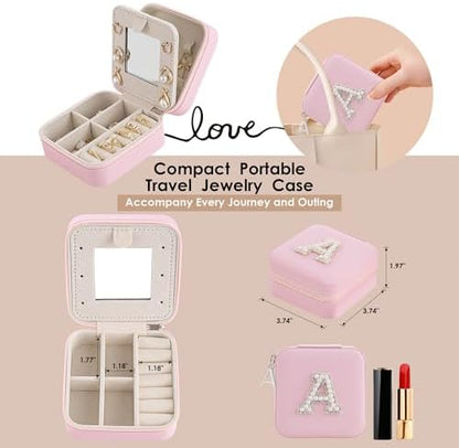 Birthday Gifts for Women - Initial & Travel Jewelry Case, Organizer