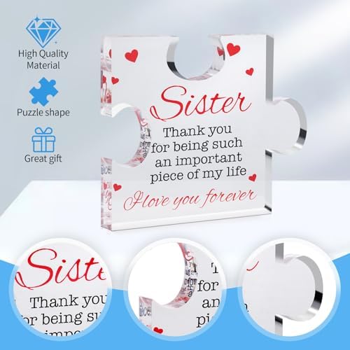 Gift for Sister, Personalized Engraved Acrylic Plaque with Gift Box