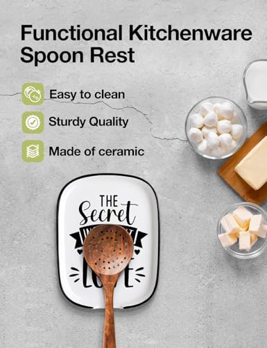 Ceramic Material Spoon Rest The Secret Ingredient is Always Love