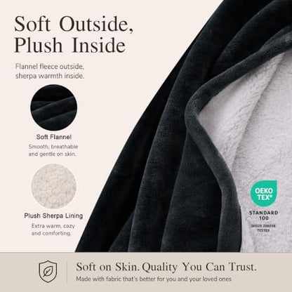 Krifey Wearable Blanket Hoodie, Oversized Sherpa Hooded Blanket for