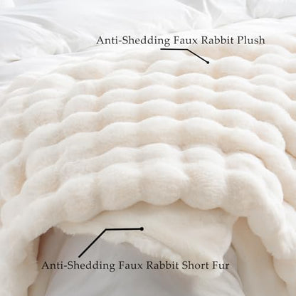 BENVWE Faux Fur Throw Blanket for Couch - Cozy Plush Fluffy Soft Thick