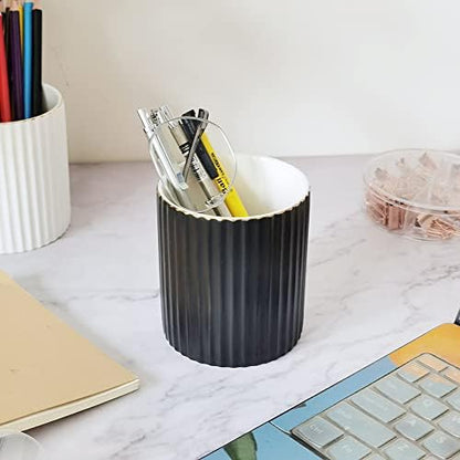 CROWNOS Pen Holder for Desk, Ceramic Pencil Cup Office Desk Organizer